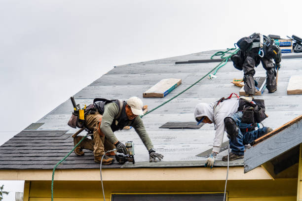 Professional Gutter Installation technician working in Fairfield, TX